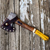 Man Made Co Old Henry Hatchet Forged Head with 14" American Hickory Handle. Includes Hand Crafted Leather Sheath, Made In the USA. Heirloom quality hand crafted goods.
